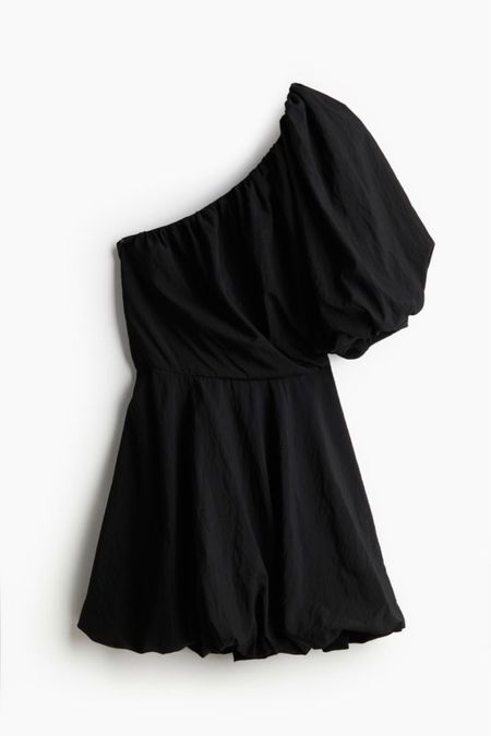 Black one shoulder mini dress - wedding guest dress 

#LTKstyletip #LTKSeasonal #LTKfindsunder100