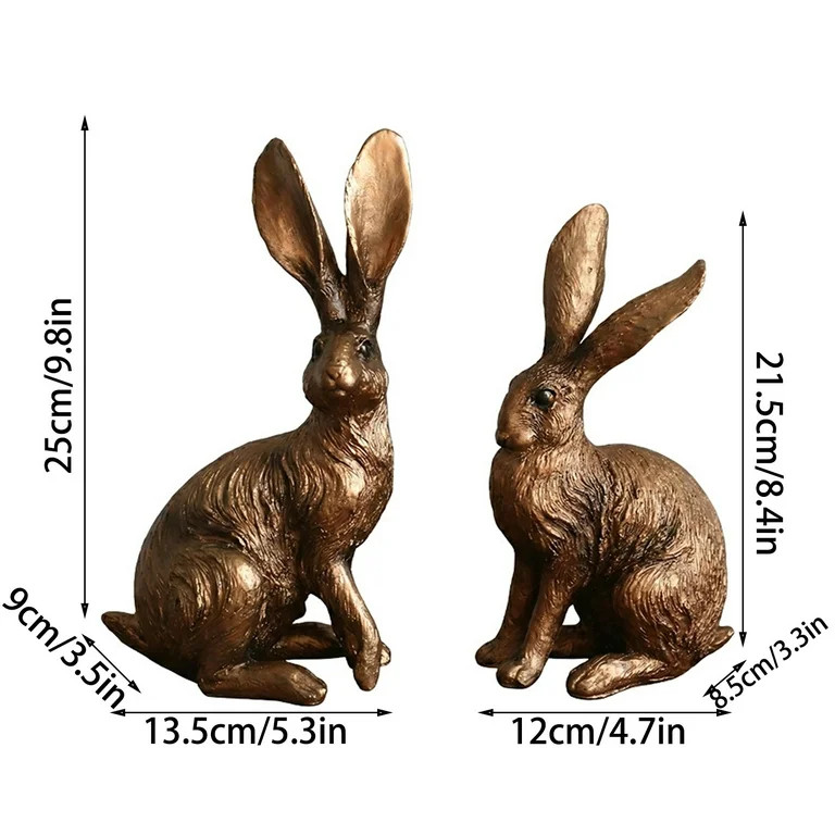 FastXmas Easter Cute Gold Bunny Resin Figurine Decoration,Easter Rabbit Tabletop Decor Resin Stat... | Walmart (US)