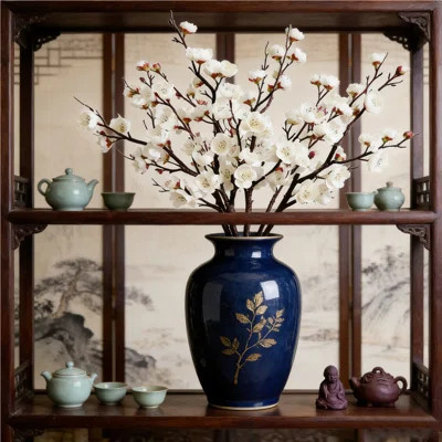 7pcs White Plum Cherry Blossom Branches Artificial Flowers for Autumn Winte Indoor Decoration, 23.6" Plum Fake Peach Plants for Wedding Home Office Be | Wayfair North America