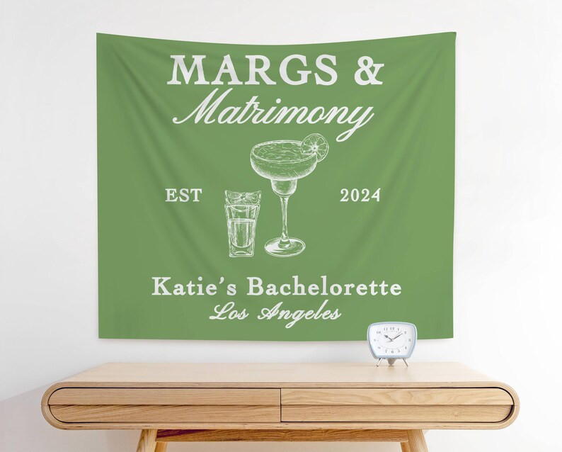 Custom Margs and Matrimony Banner Tapestry, Final Fiesta Bridal Shower Decor, Beach Bachelorette ... | Etsy (US)