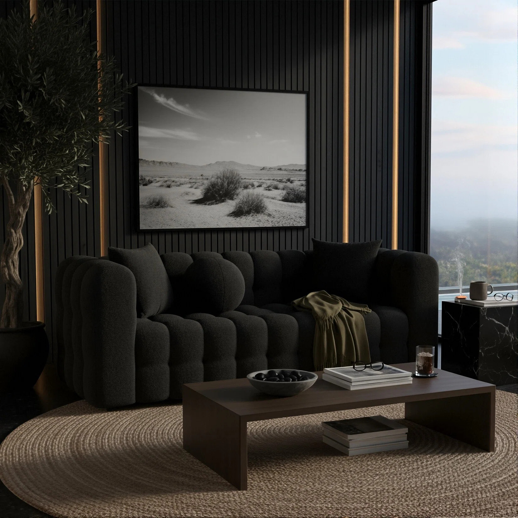 83-Inch 3-Seater Cloud Tufted Sofa In Teddy Velvet With Wide Armrests And 3 Toss Pillows | Wayfair North America