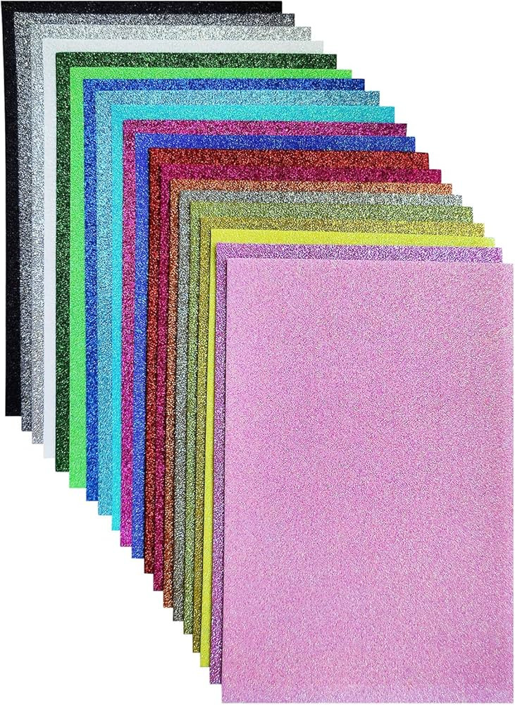 Glitter Felt, Glitter Sheets, 8 x12 inches Felt Glitter for Craft, 20pcs Pack Glitter Felt Fabric... | Amazon (US)