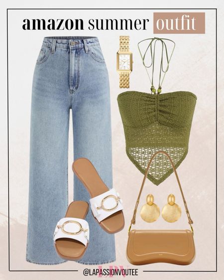 Stay effortlessly stylish this summer with straight jeans, a tank crop top, disc drop earrings, a chic watch, a shoulder bag, and slide sandals. Perfect for a casual yet trendy look!

#LTKFindsUnder100 #LTKSeasonal #LTKStyleTip