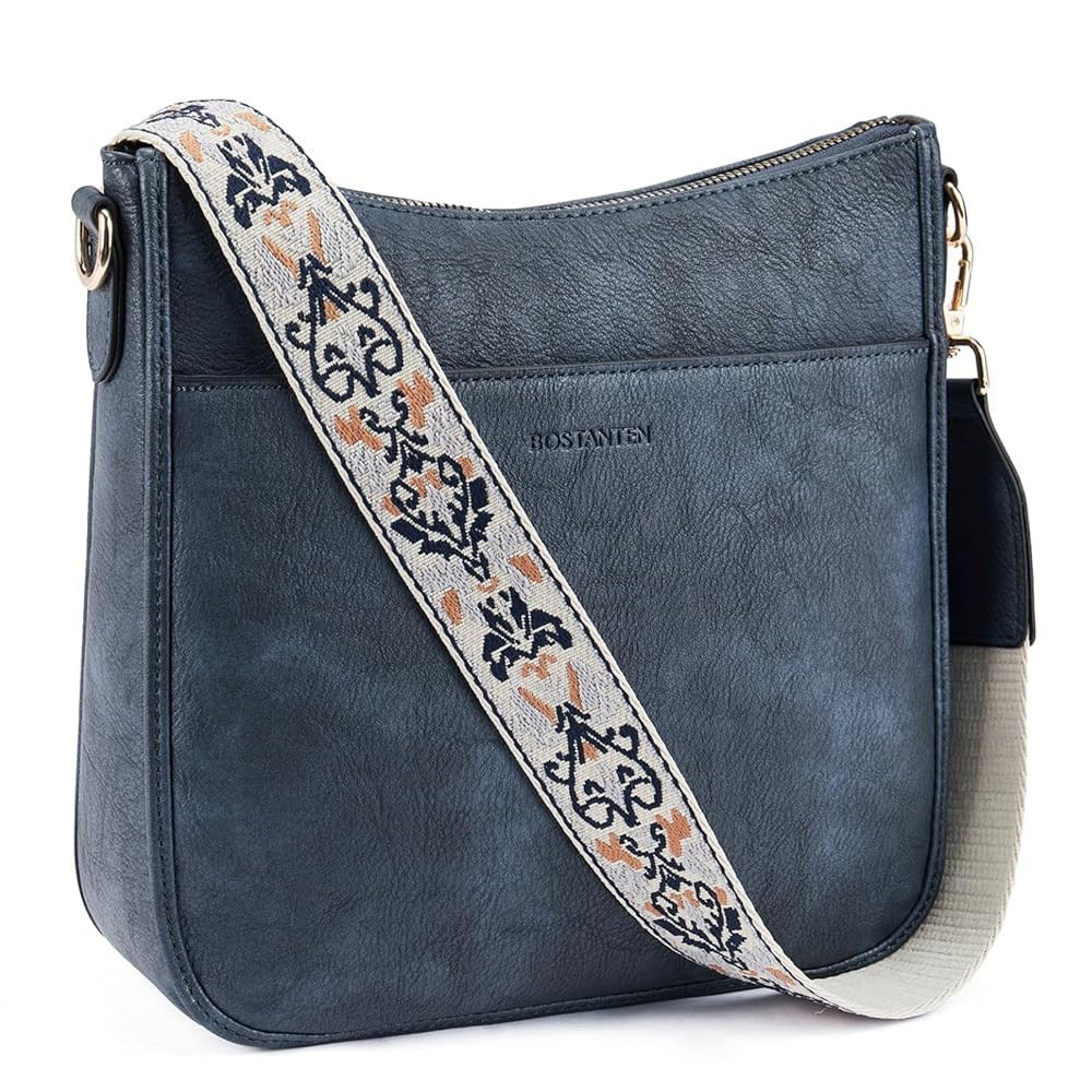 BOSTANTEN Crossbody Bags for Women Trendy Vegan Leather Hobo Purses Shoulder Handbags With Wide S... | Amazon (US)