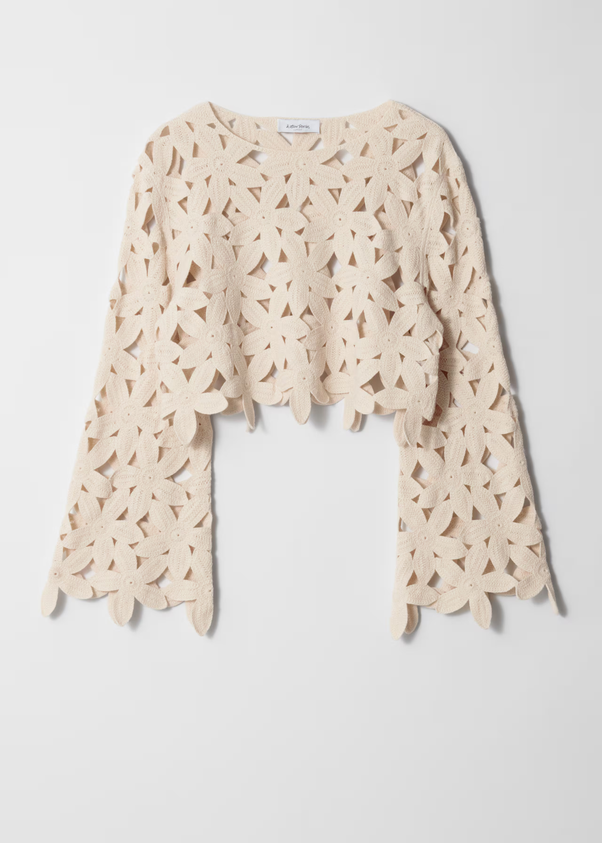Cropped Long-Sleeve Crochet Top | & Other Stories UK