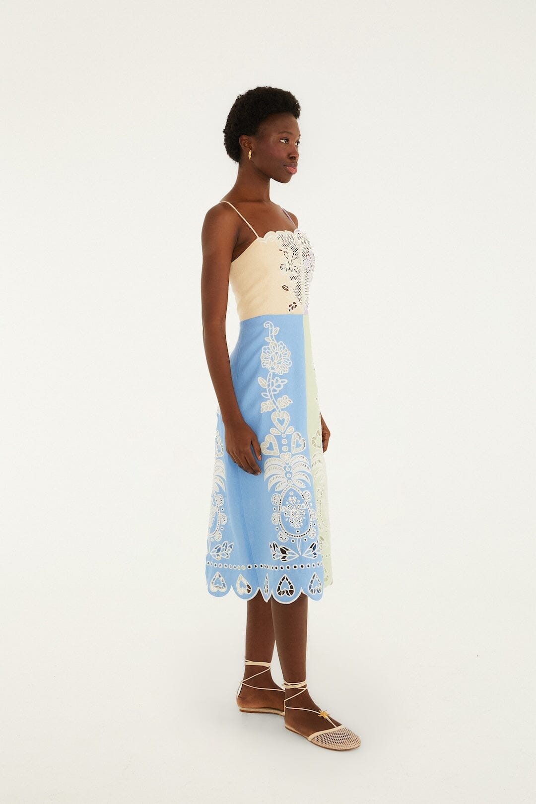 Multicolor Embroidered Euroflax Premium Linen Midi Dress | FARM Rio | FarmRio (US)