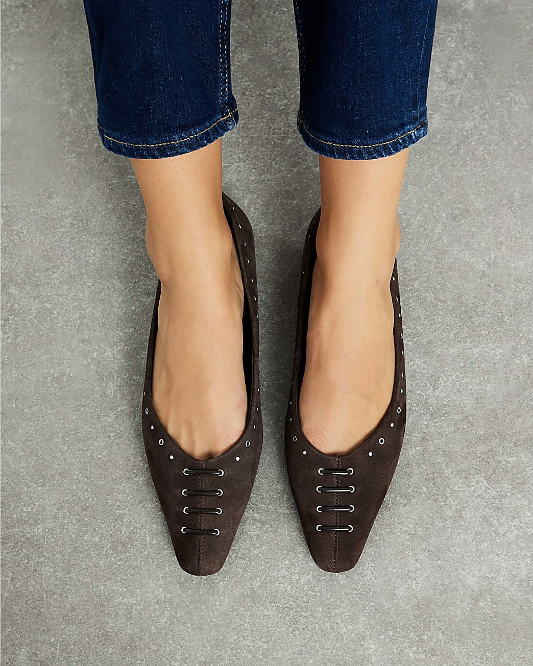 Brown Suede Lace Up Ballet pumps | River Island UK & IE