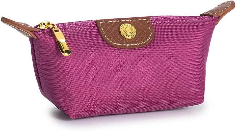 Womens Unique Change Purse Vintage Nylon Zip Coin Wallet Mini Bag (Rose Purple) | Amazon (US)
