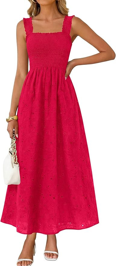 KIRUNDO Summer Lace Dress Vacation Outfits for Women 2026 Wedding Guest Dresses Maxi Beach Boho S... | Amazon (US)