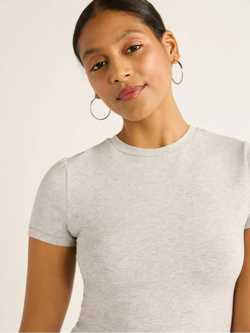 Scoop Women's Ultimate Refined Jersey Knit Fitted Baby Tee, Sizes XS-XXL | Walmart (US)