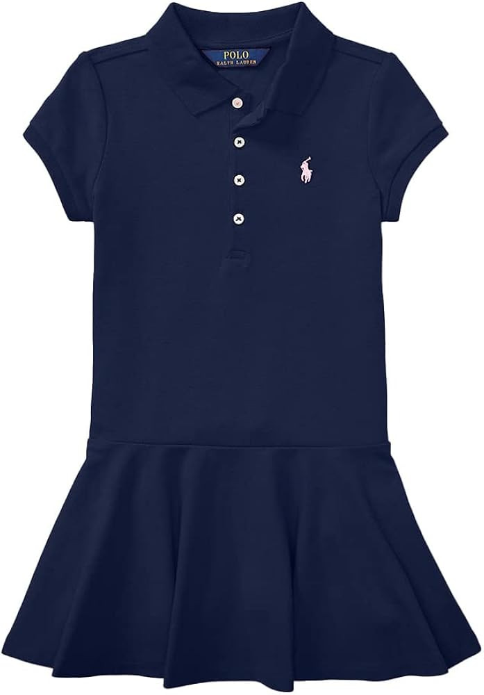 POLO RALPH LAUREN Kids Girls Short Sleeve Mesh Stretch Polo Dress | Amazon (US)