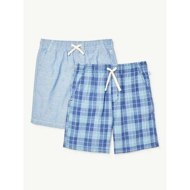 Free Assembly Boys Pull on Dock Shorts, 2-Pack, Sizes 4-18 - Walmart.com | Walmart (US)