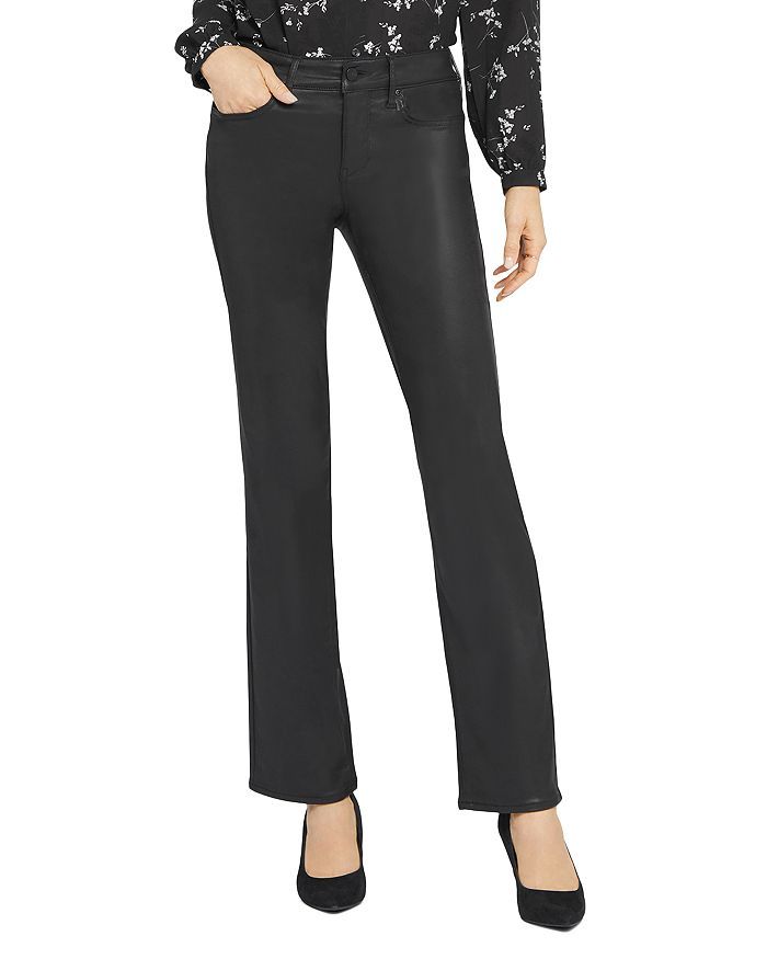 Marilyn Coated High Rise Straight Leg Jeans in Black Coated | Bloomingdale's (US)