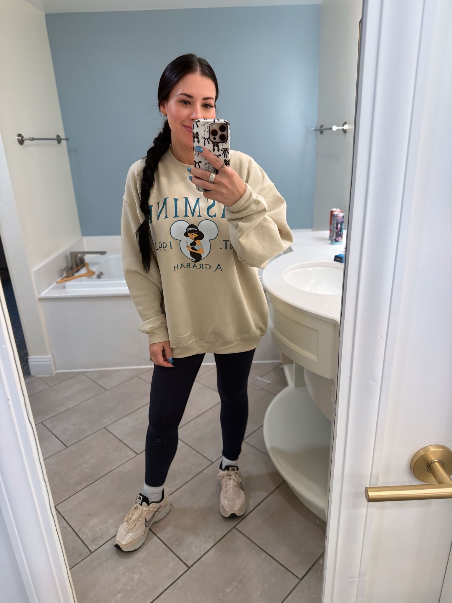 Disney sweatshirt, travel outfit, Nike 

#LTKTravel #LTKActive