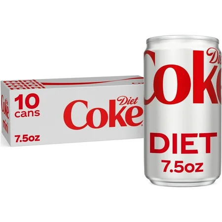 Diet Coke Soda Pop Fridge Pack Mini Cans, 7.5 fl oz, 10 pack | Walmart (US)
