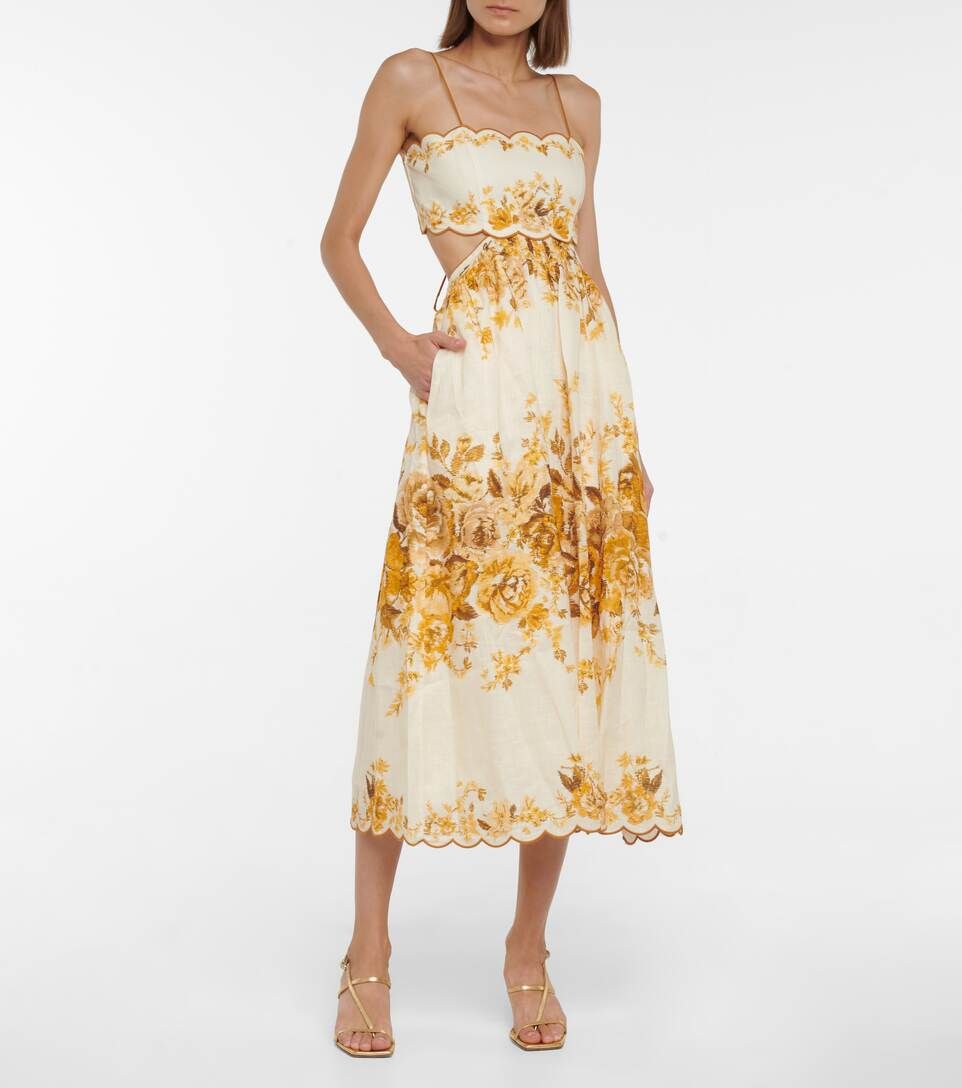 Aliane floral linen midi dress | Mytheresa (US/CA)