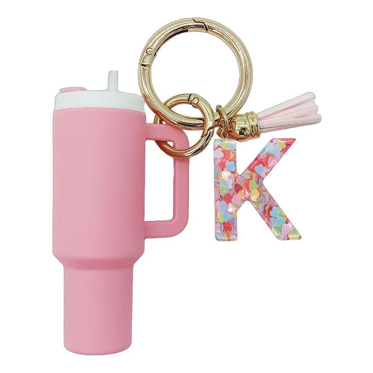 Mini Tumbler Keychain Accessories for Cup with Handle, Initial Letter Charm Cute Cup Chapstick Ho... | Walmart (US)