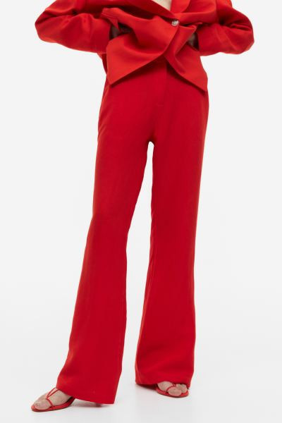 Flared linen-blend trousers | H&M (UK, MY, IN, SG, PH, TW, HK)