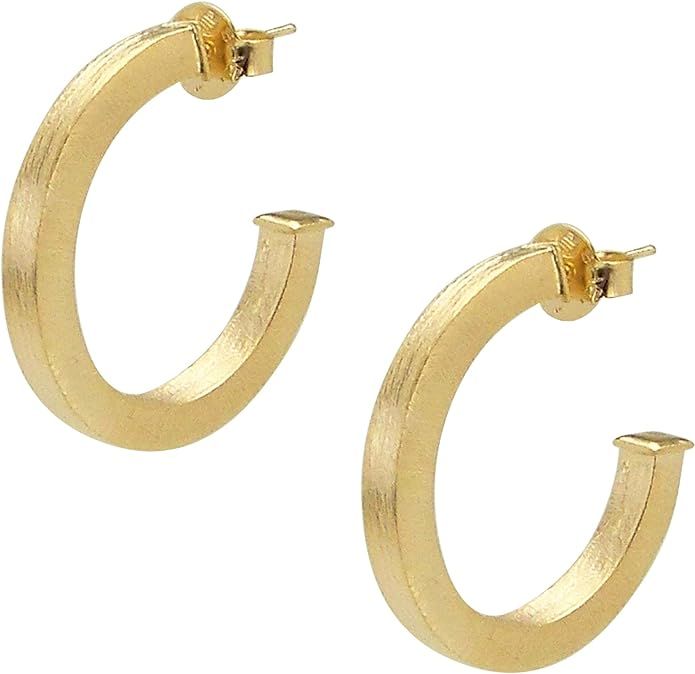 Sheila Fajl Ilana Square Tube Hoop Earrings in Champagne | Amazon (US)