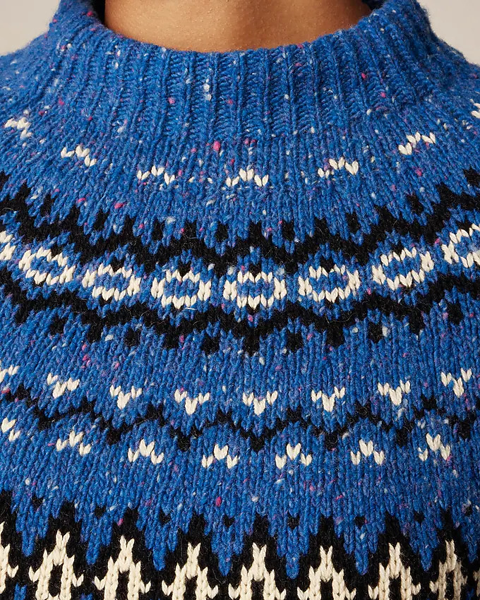 top rated4.7Summary of 312 reviewsFair Isle wide-mockneck sweater$128.00Blue Multi | J. Crew US