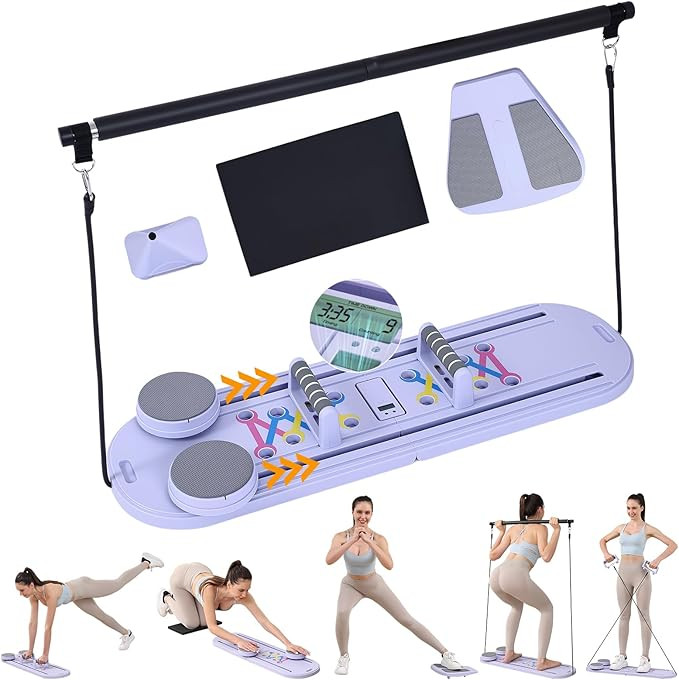 Pilates Board,Foldable Pilates Reformer Set,All-in-one Pilates Kit for Core Workout.Multifunction... | Amazon (US)