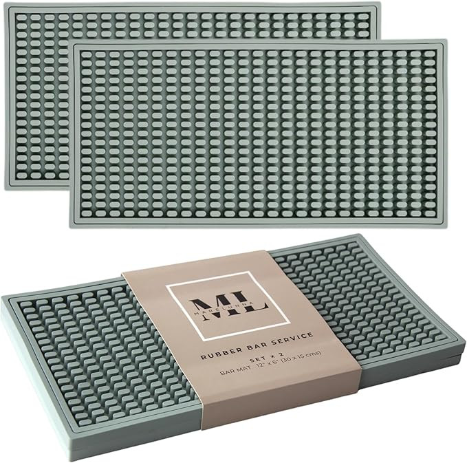 Rubber Bar Mat – Non-Slip Spill Mat for Bartending, Coffee Bar & Kitchen Counter, 2-Pack 12×6 ... | Amazon (US)