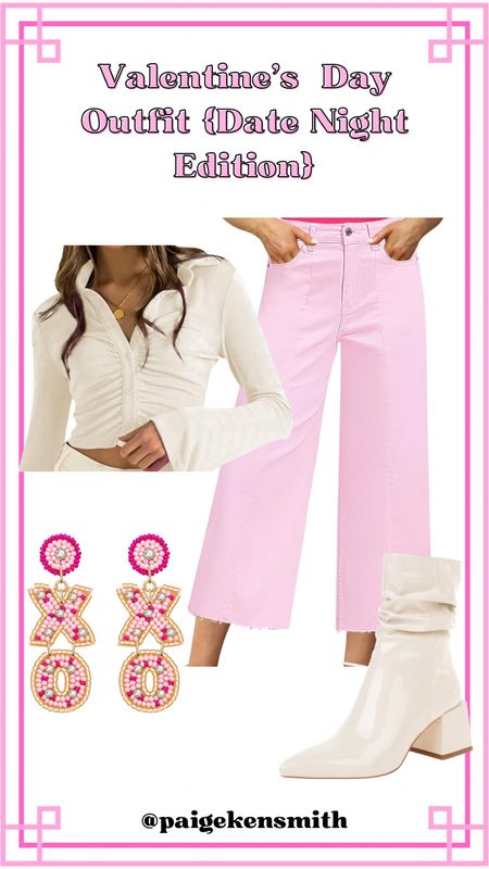 Pink and Cream simple date night outfit! Casual pink denim jeans with a relaxed scrunched cream top with scrunched cream boots to match!

Xoxo, Valentine’s Day, date night, pink, cream, casual, simple, earrings, holiday, booties, boots, love, Amazon, 


#LTKstyletip #LTKfindsunder50 #LTKshoecrush