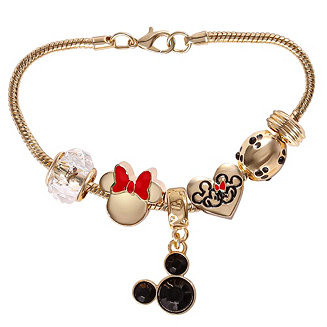 Disney Minnie Mouse Fashion 7" Charm Bracelet with Heart, Bow, and Crystal Beads - Macy's | Macy's