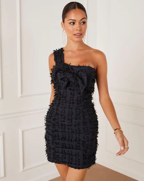 Henson One Shoulder Mini Dress - Black | VICI Collection