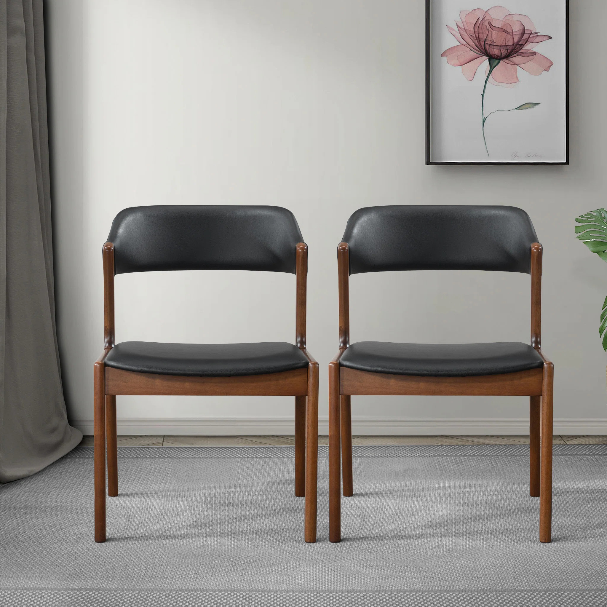 Kittye 17.3'' H Faux Leather Upholstered Side Chair (Set of 2) | Wayfair North America