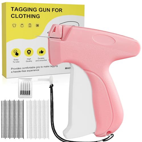 Stitch Gun,Tagging Gun for Clothing, Fine Stitch Mini Stitch Gun for Clothes,Quick Clothing Fixer,Hemming Sewing Tool Kit with 6 Needles,500 Black & 500 White 5mm Mini Fasteners (Pink) | Amazon (US)