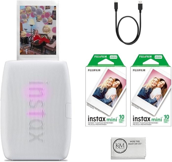 Fujifilm INSTAX Mini Link 3 Smartphone Printer | Clay White Bundled INSTAX Mini Instant Film | 20... | Amazon (US)