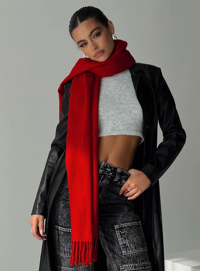 Heavy Hearted Scarf Red | Princess Polly AU