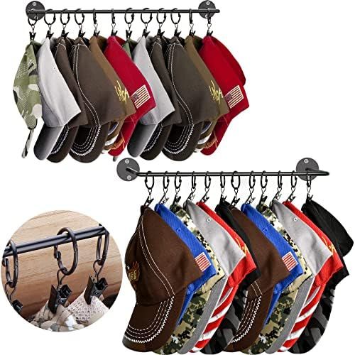 CAPHONT Hat Rack for Baseball Caps Wall Mount 2 Pack, Hat Organizer Hanger Storage with 24 Detachabl | Amazon (US)