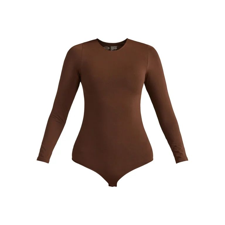 Scoop Women's Crew Neck Bodysuit with Long Sleeves, Sizes XS-XXL | Walmart (US)