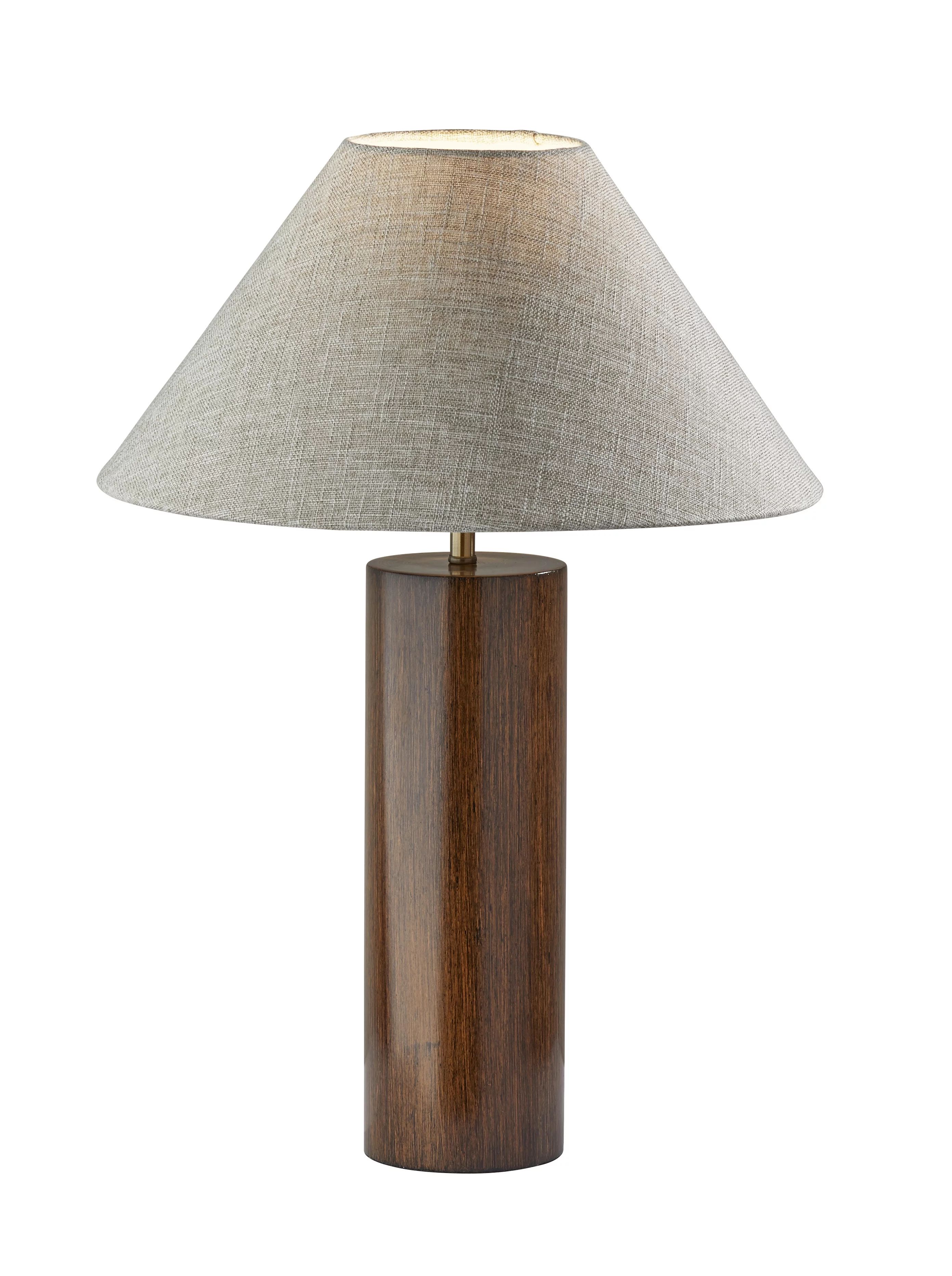 Adesso Martin Table Lamp, Walnut Poplar Wood with Antique Brass Accent | Walmart (US)