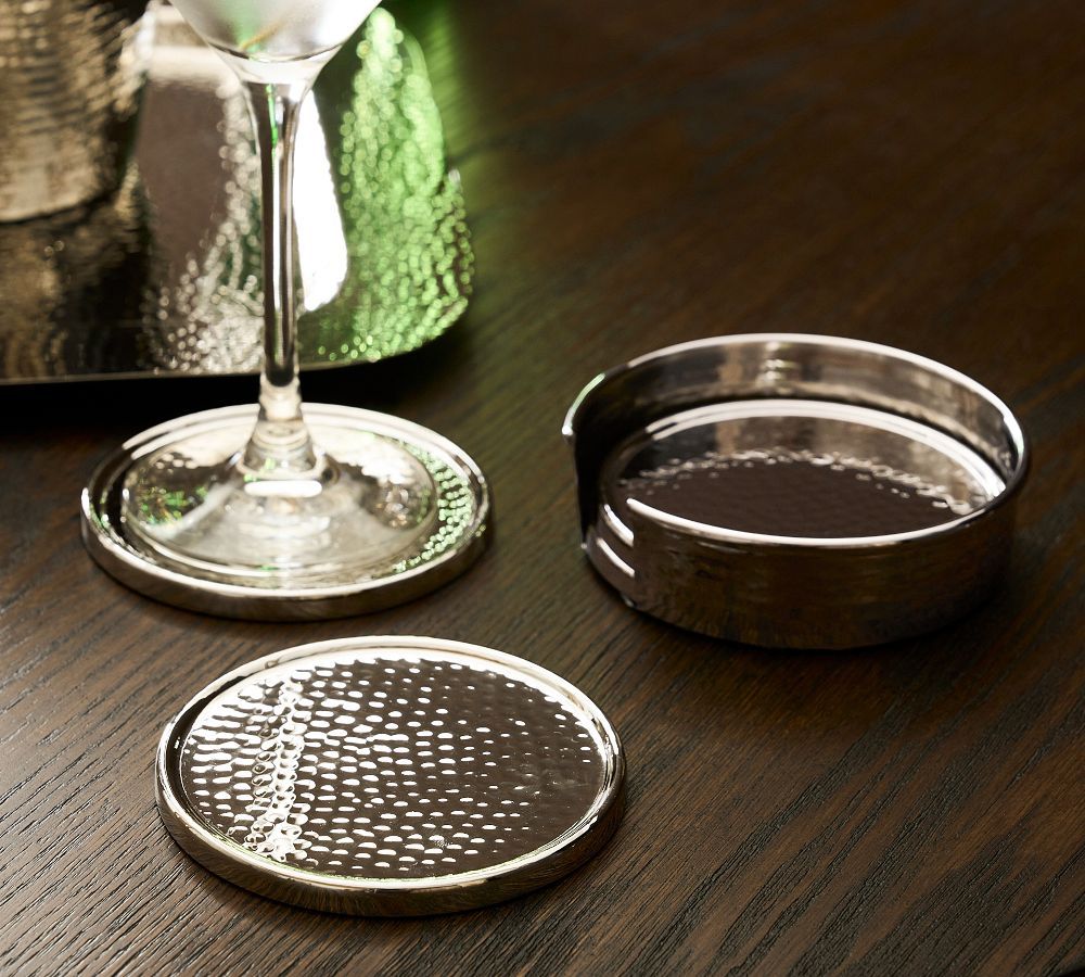 Hammered Nickel Coasters - Set of 4 | Pottery Barn (US)