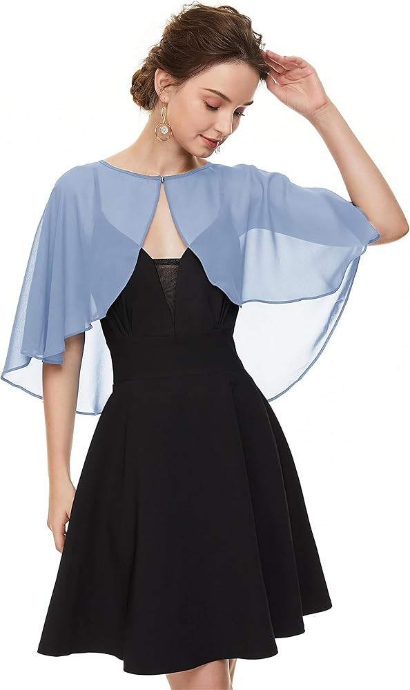 Soft Chiffon Shawls Wraps Shrug for Wedding Evening Dress Cape Cover Up for Women | Amazon (US)