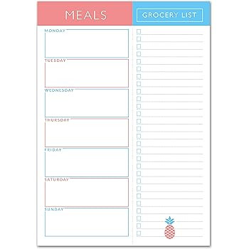 Sweetzer & Orange Meal Planner Pad | 7x10 inch Notepad for Organized Weekly & Daily Planning | Te... | Amazon (US)