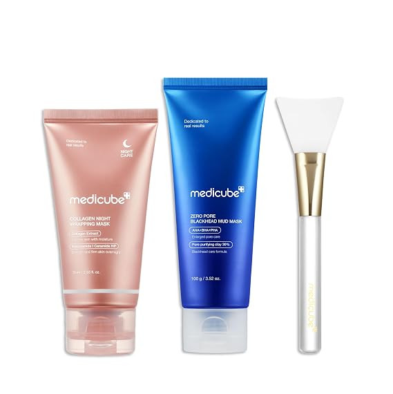 medicube Korean Viral Glass Skin Faical Mask Duo: Collagen Overnight Wrapping Peel Off Facial Mas... | Amazon (US)