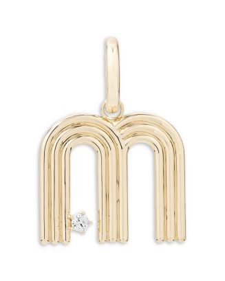 14K Yellow Gold Groovy Diamond Initial Pendant | Bloomingdale's (US)