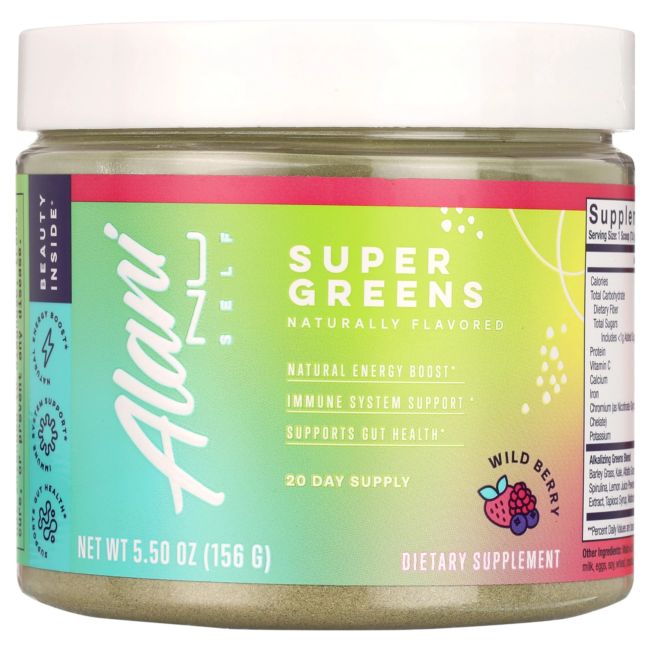 Alani Nu Super Greens Powder, Wild Berry, 30 Servings, Spirulina, Vegan | Walmart (US)