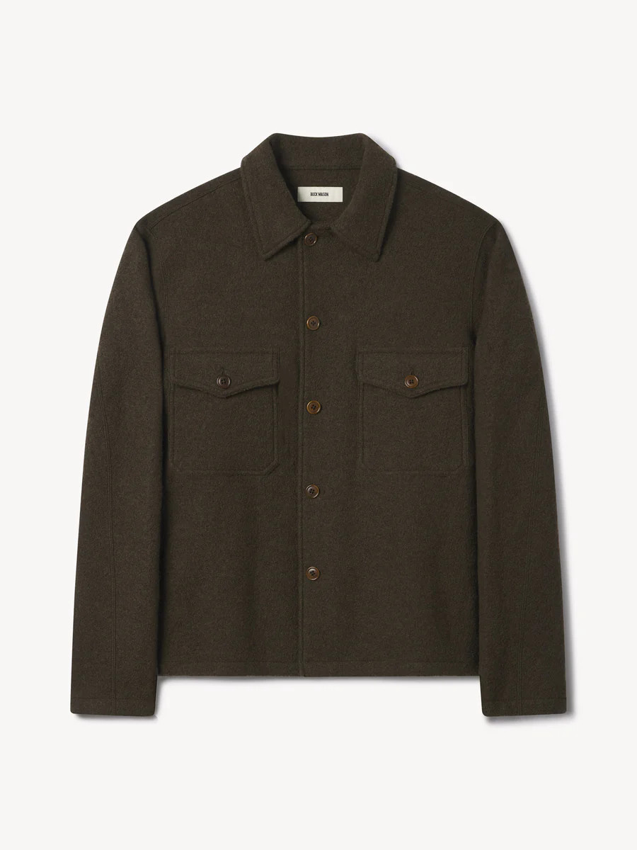 Marled River Rock Felted Wool Field Shirt - Buck Mason- Modern American Classics | Buck Mason