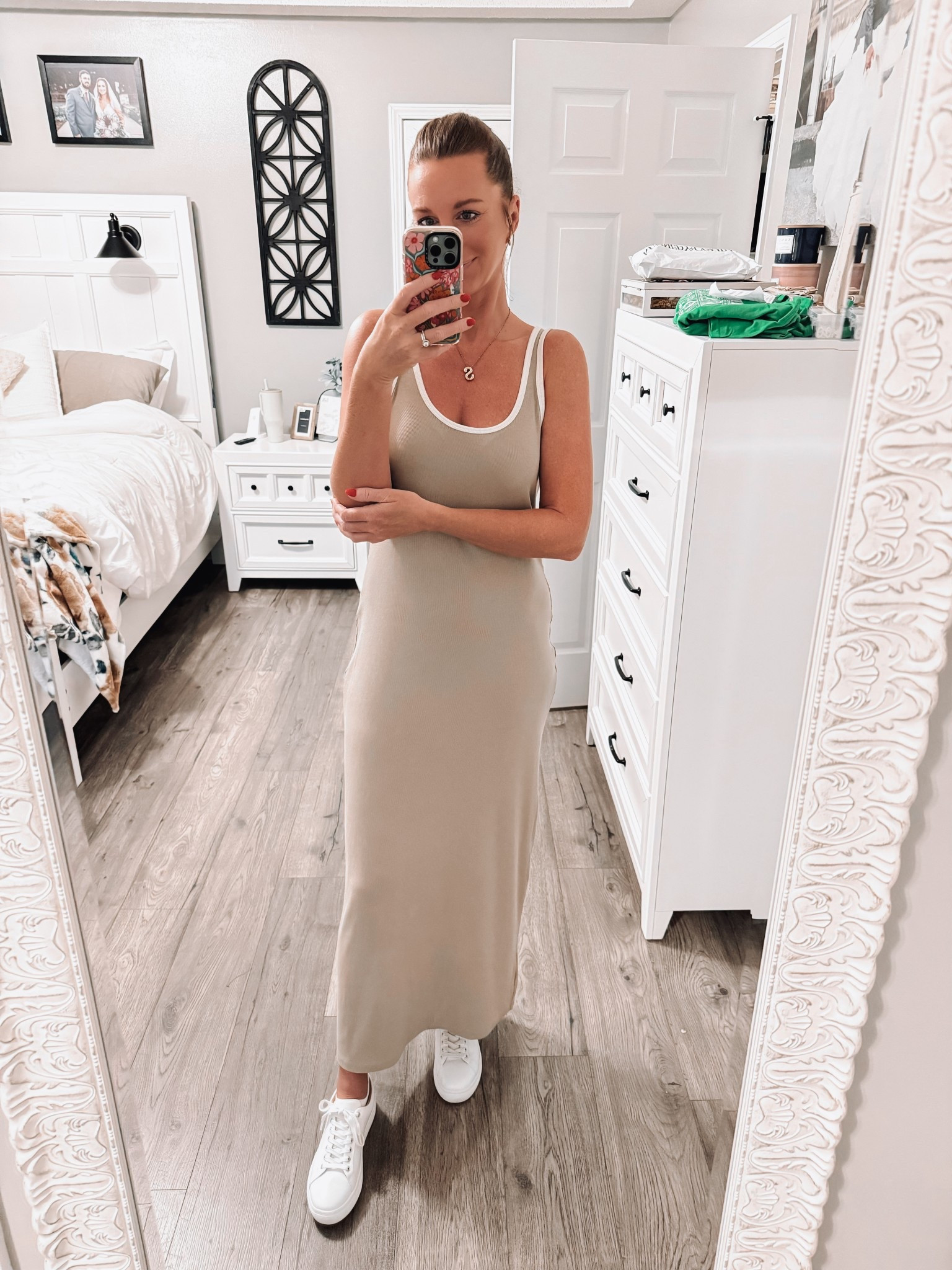 Knit tank dresses paired with sneakers are quickly becoming a favorite of mine! 🤍

Snagged this perfect dress locally over the weekend and had to share! 

It does run big, I’m 5’7” wearing a size small but could easily have worn an extra small. So, I recommend sizing down one size unless you want a much looser fit 🫶🏻

PS: It’s currently ON SALE for $15!! Snag yours today, and bonus, it also comes in black. 



#LTKStyleTip #LTKU #LTKSaleAlert