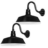 14in. Satin Black Outdoor Gooseneck Barn Light Fixture With 10in. Long Extension Arm - Wall Sconce F | Amazon (US)