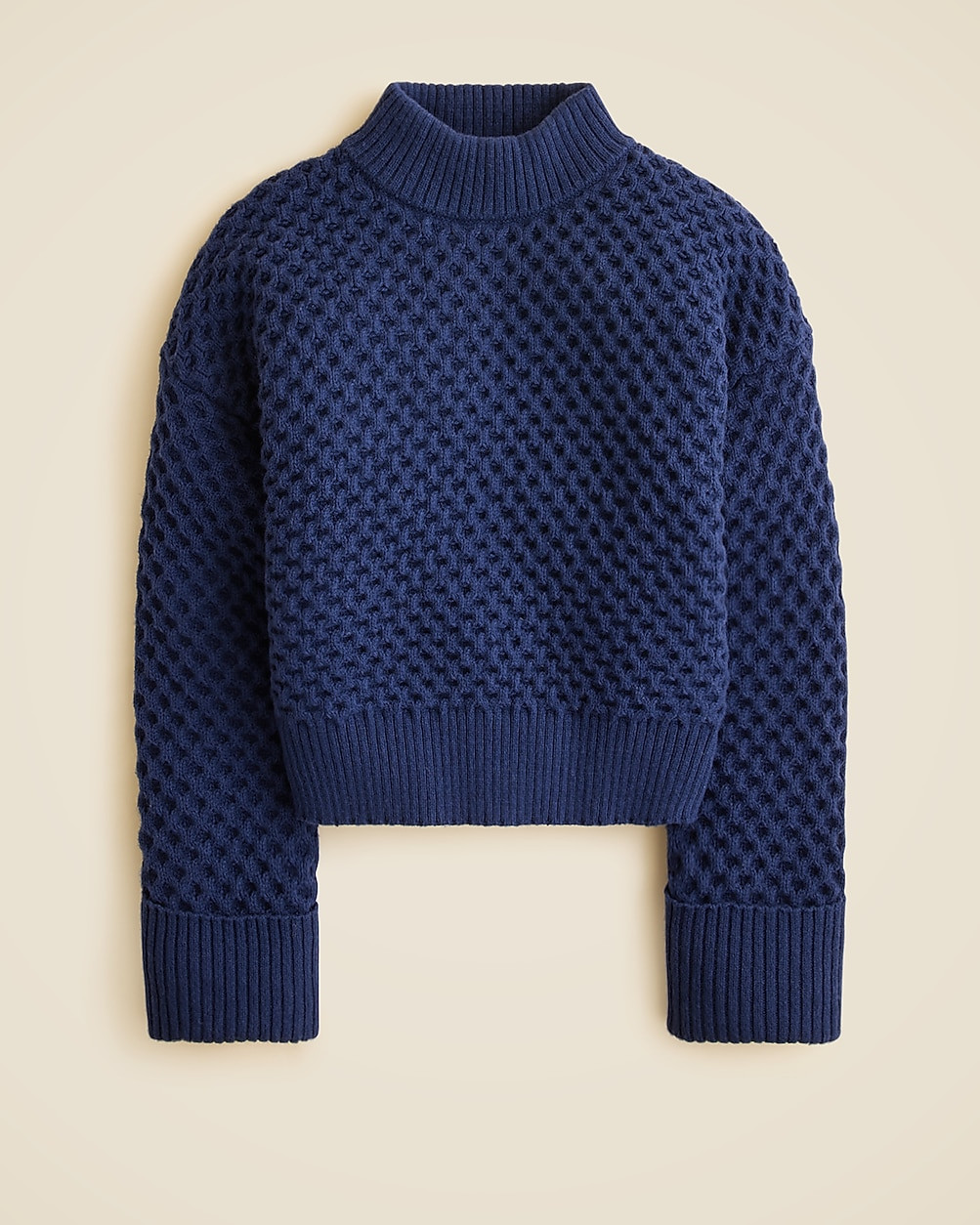 Honeycomb mockneck sweater in wool blend | J. Crew US