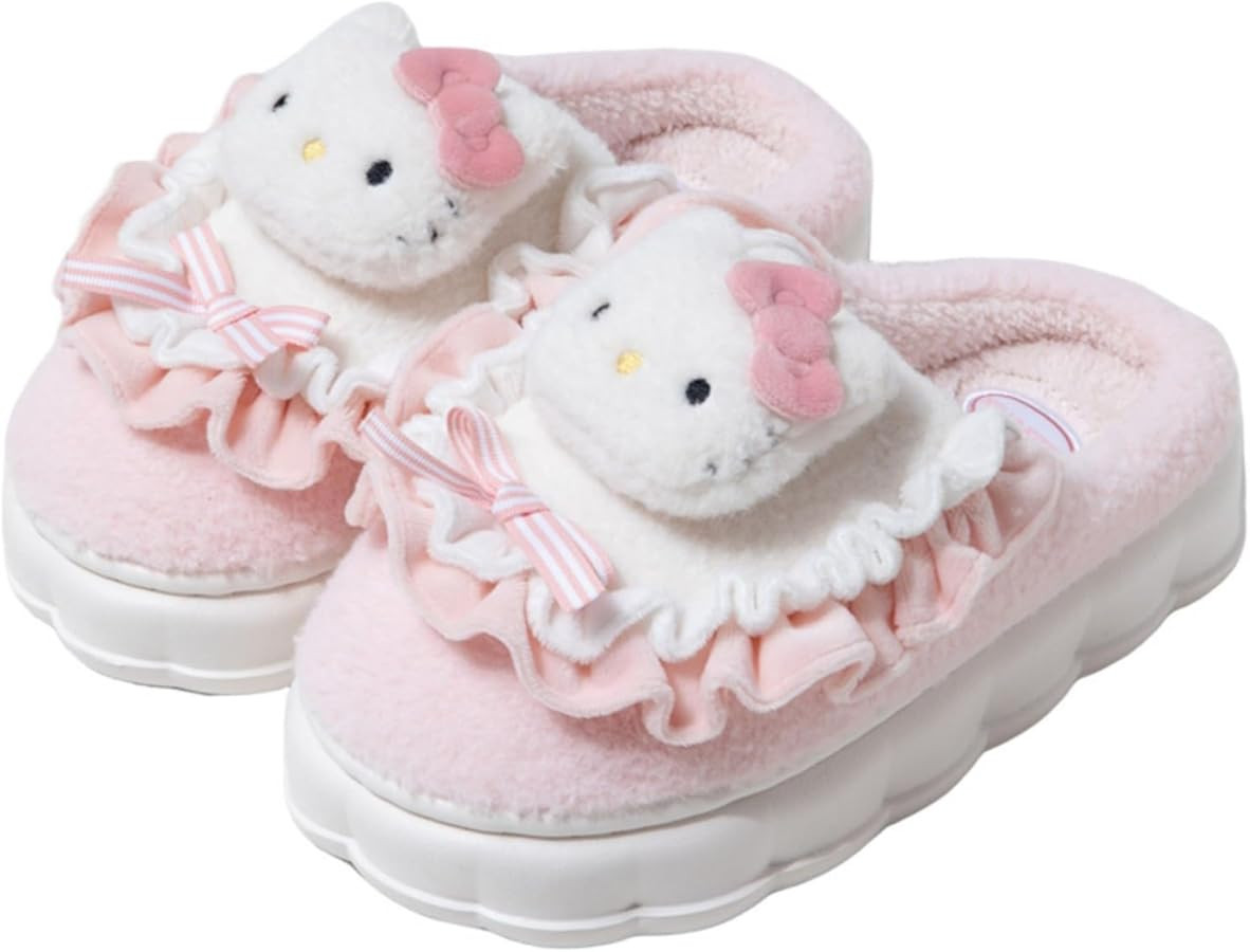 Women's indoor warm and comfortable fluffy Kawaii cartoon cute plush Christmas cotton slippers | Amazon (US)