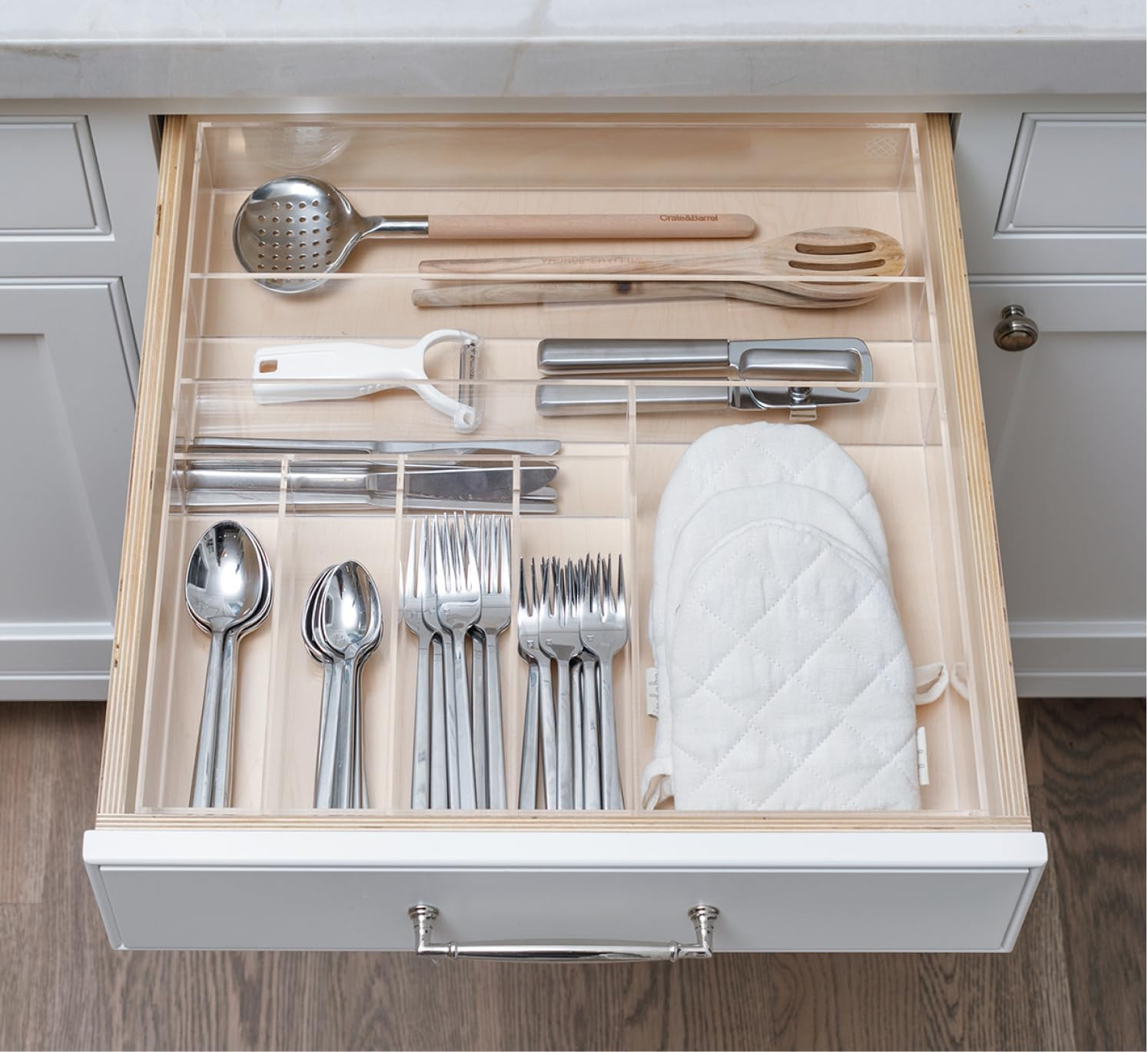 Premium Acrylic Drawer Organizer - Custom Silverware Family (Large) | Amazon (US)