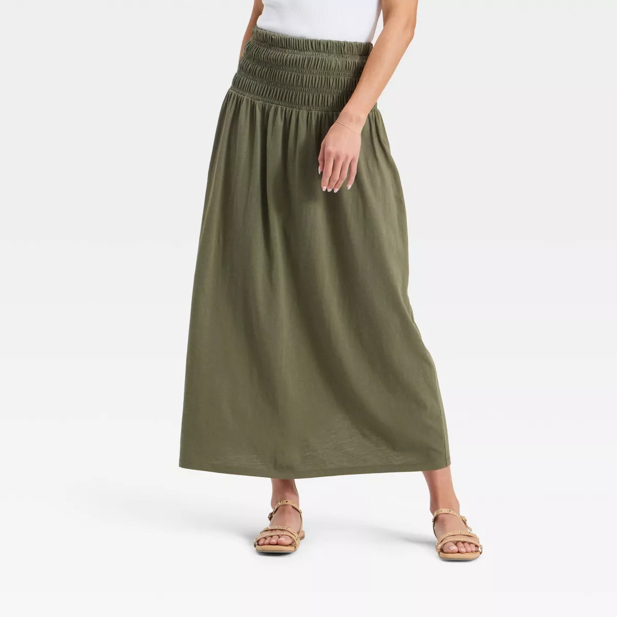 Women's Knit Smocked Maxi A-Line Skirt - Universal Thread™ | Target
