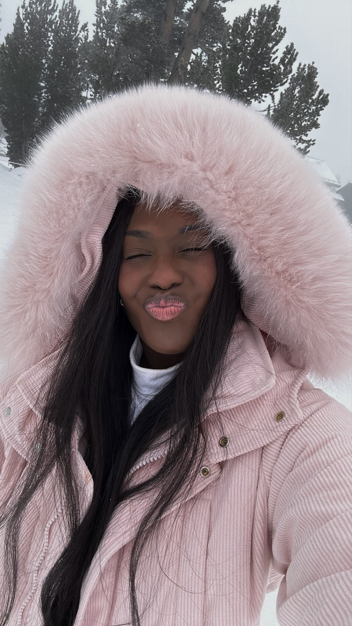 snow angel season starts now❄️👼🏾🎀🧸☃️ wearing the Pink Miss Snow Land Fur Collar Coat from Lacemade 

#LTKSeasonal